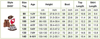 4/5 Pcs Set Girls Cowboy Role Play Skirt Clothes Vest Set Skirt Sets Kids Spring Autumn Halloween Cosplay Performance Costumes