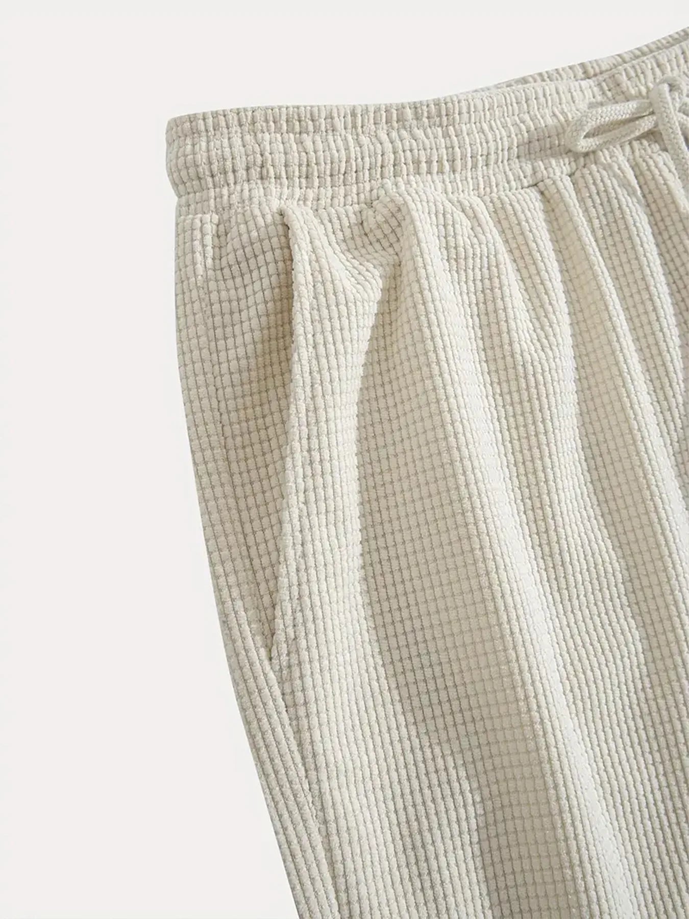 Men's Waffle Texture Shorts Summer Casual Sports Plus Size Loose Fit Knee-Length Shorts Male Oversized Streetwear Beach Pants