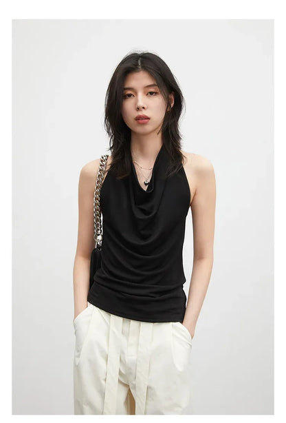 Fashion Women Tanks New Swinging Collar Hanging Neck Camis Slim Backless Sexy Suspender Female Vest Spring Summer 2026