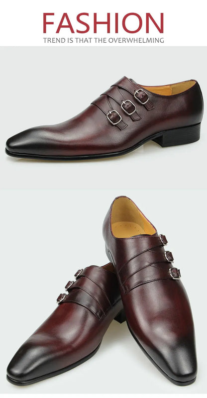 Dress Casual Leather Shoes Men's New British Leather Shoes Italian Style Designer Loaer Business Genuine Leather Pointed Toe