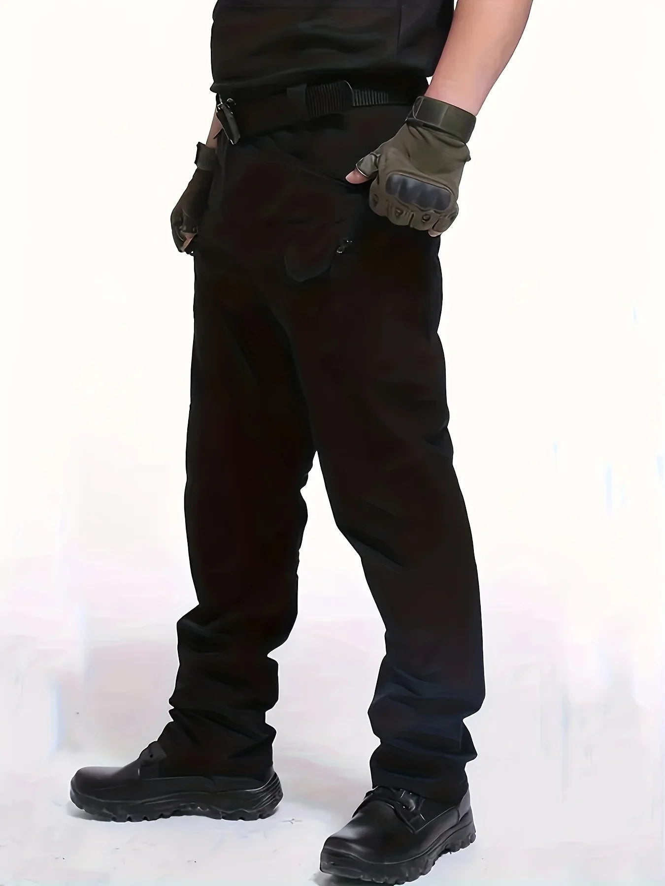 Plus Size Men's Thin Cargo Pants With Side Pockets For Spring Summer Tactical Oversized Loose Punk Pants Big And Tall Guys
