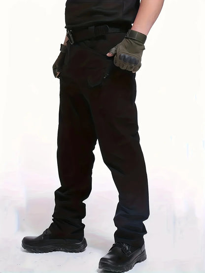 Plus Size Men's Thin Cargo Pants With Side Pockets For Spring Summer Tactical Oversized Loose Punk Pants Big And Tall Guys