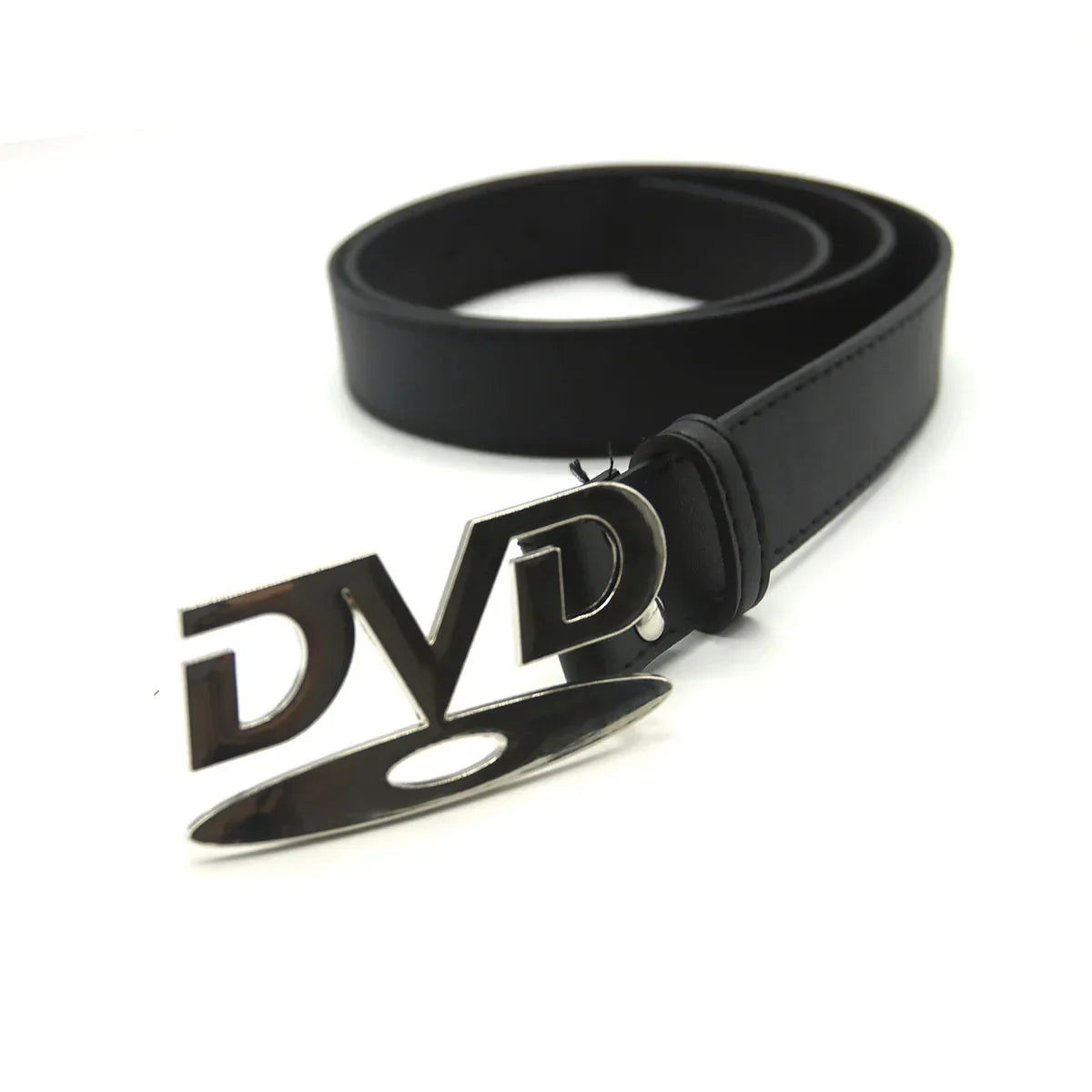 Unisex Nostalgic DVD Buckle Belt Versatile Black White Decorative Waist Straps Belt for Men Women Jeans Matching Gift for Her