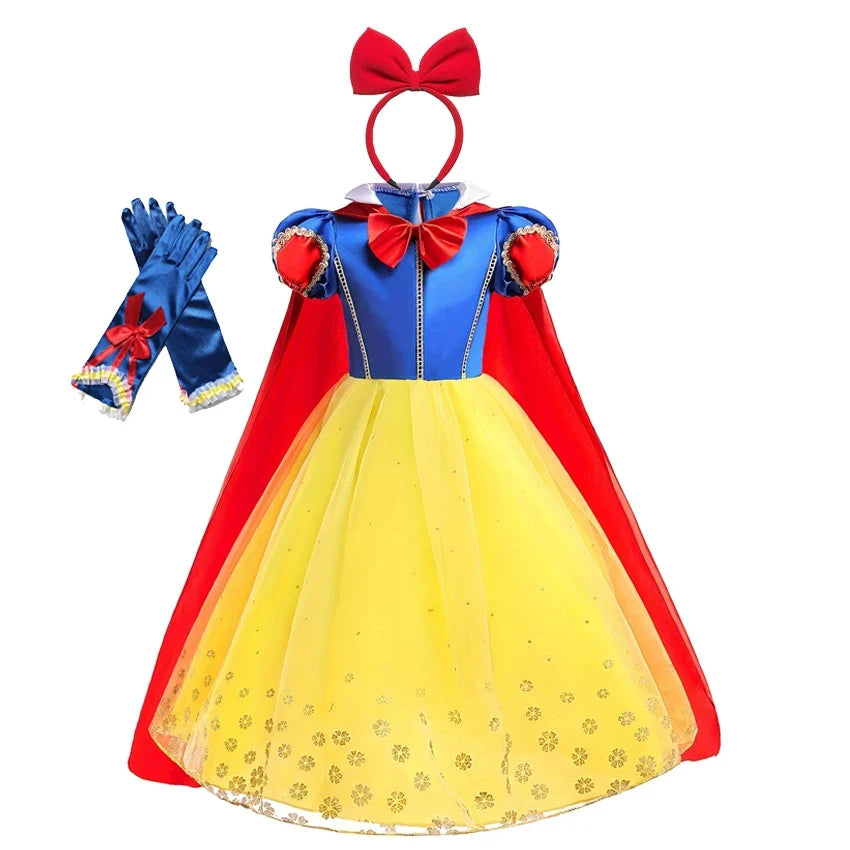 Girls Snow White Dress Kids Princess Dress Up Costumes Toddler Snow White And Huntsman Cosplay Clothing Birthday Party Outfits