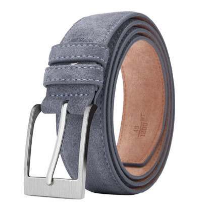 Sude Belts Cow Leather for Man And Lady Plaid Jeans Pin Buckle Luxury High Quality Classic Genuine Leather Sude Belts Cow Leathe