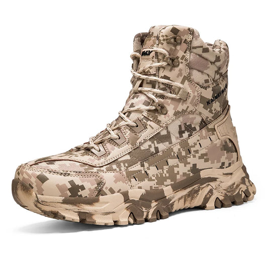 2025 Fashion Men's Desert Combat Boots Outdoor Non-slip Hiking Shoes Waterproof Men's Work Boots Men Tactical Boots Ankle Boots