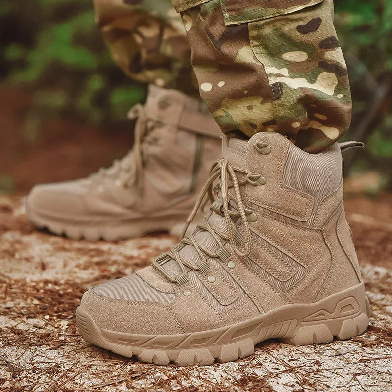 Men Hunting Hiking Shoes Brand Tactical Boots Waterproof Lace Up Desert Unisex Size Plus Army Boots Motorcycle Climbing Shoes