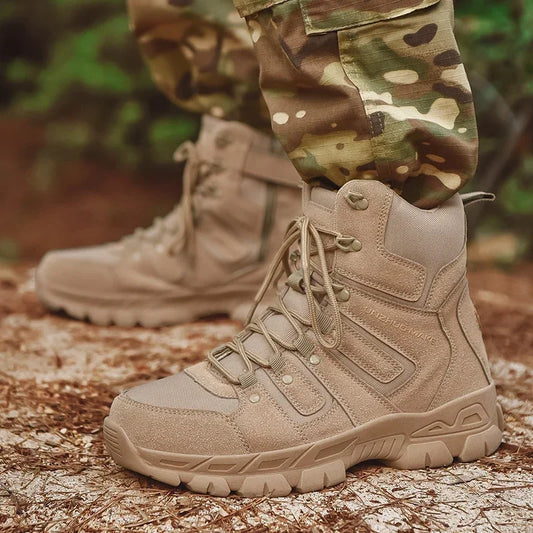 Men Hunting Hiking Shoes Brand Tactical Boots Waterproof Lace Up Desert Unisex Size Plus Army Boots Motorcycle Climbing Shoes