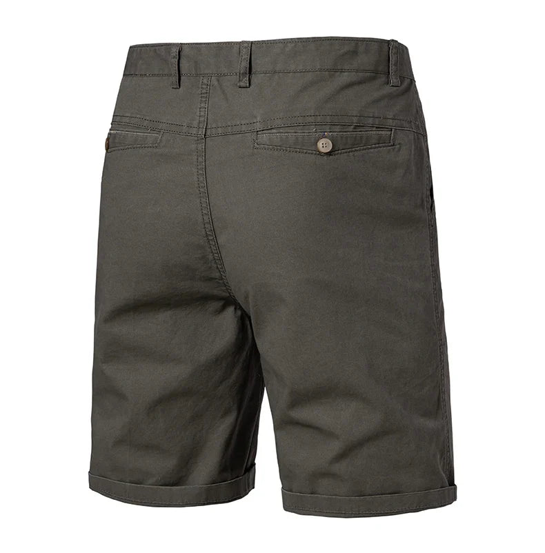 Men Casual Cotton Shorts Golf Dress Shorts Light Weight Sports Casual Knee Shorts Men's Bermuda