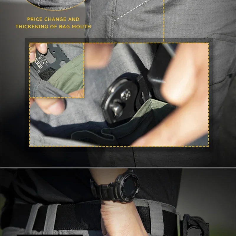 2024 Men Pants Tactical Cargo Pants Casual Waterproof Elastic Outdoor Woring Hiking Safari Style Trousers Male Multi Pockets