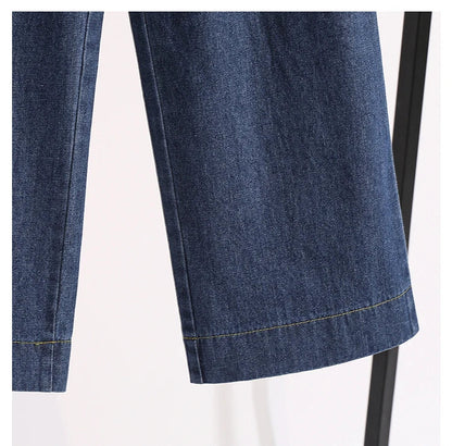 2026 Plus Size Jeans Spring Autumn High Waisted Straight Leg Women's Oversized Pants Loose Casual Wide Leg Jeans With Pockets