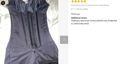 Women's Lace-Trimmed Shapewear Bodysuit - Tummy Control Corset with Adjustable Straps & Zipper, Black, Comfortable Waist Trainer