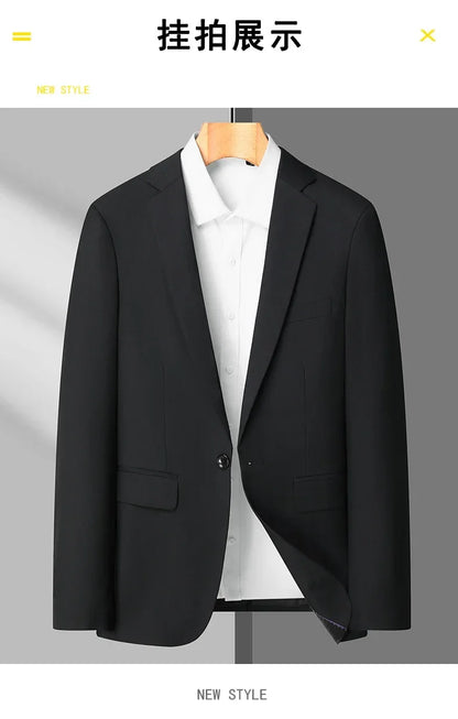 Blazer Masculino Men's Fashion Business Trend British Style Gentleman Slim Professional Formal Dress Wedding Men's Summer Suit