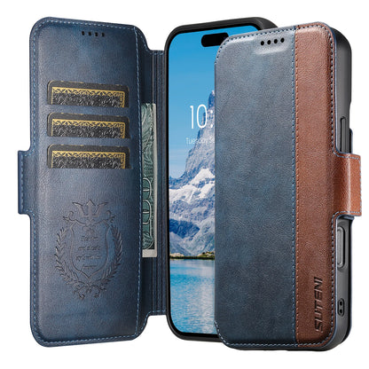Faux Leather Wireless Charging Card Holder Stand Wallet Magnetic Flip Cover Phone Case For iPhone 16 Pro Max 15 Plus 14