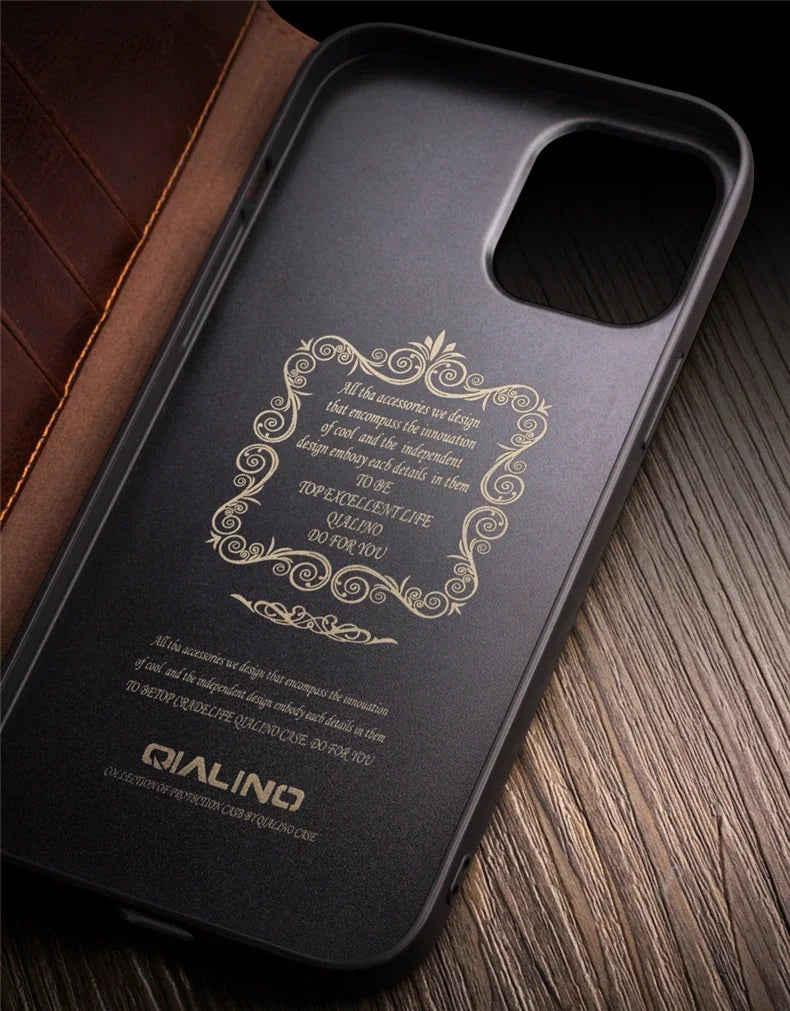 Luxury Thin Case for iPhone15 14 13 12 11 Pro Max Mini Genuine Leather Fashion Cover for XR XS Max 7 8 14 Plus Card Slot