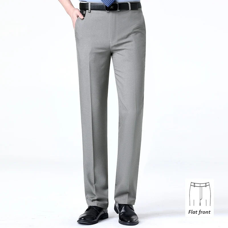Brand New High-end Men's Wool Pants -Wool Blend Thin Fabric for Summer,Business Formal Dress Pants,Wool Blend Trousers