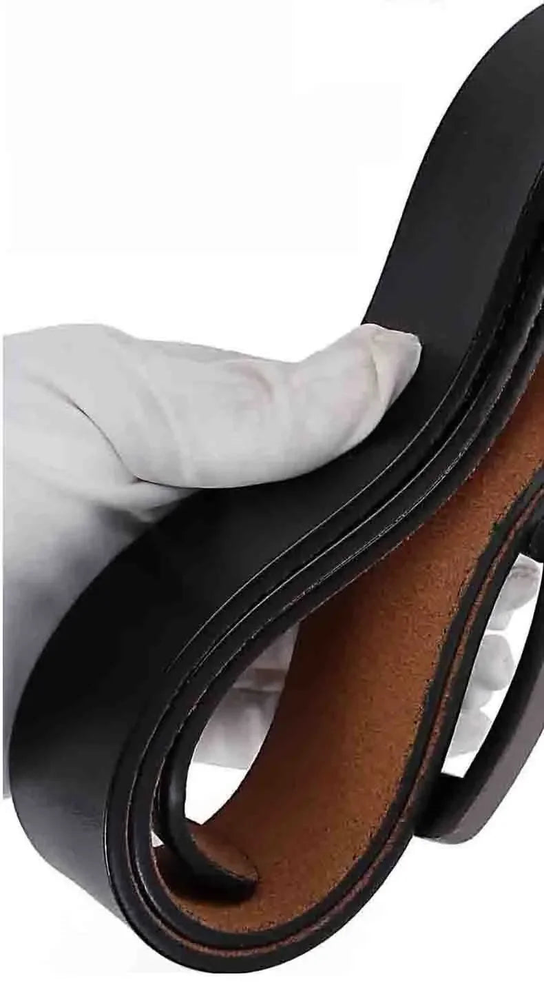 Belt for Men Original Genuine Leather Alloy Metal Pin Buckle Waist Belt Straps Plus Extra Size 105 110 120 130 140 150 160 170cm