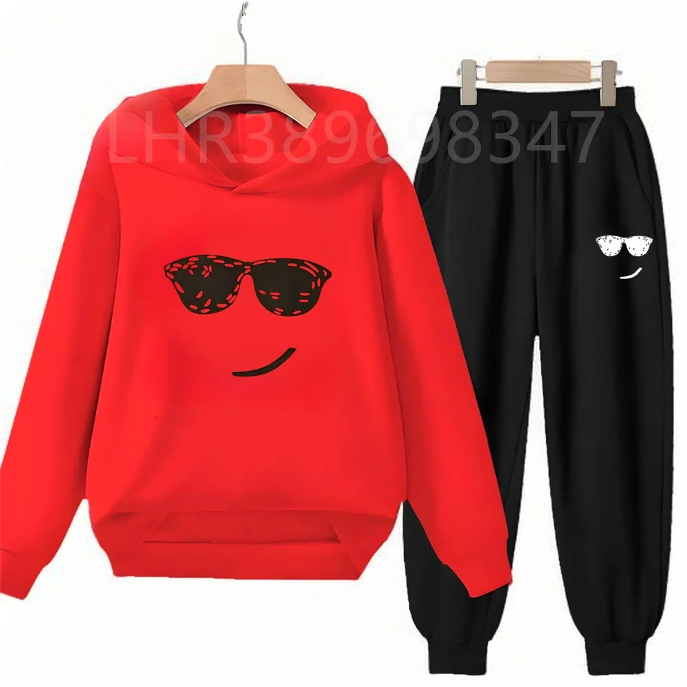 Fashion Hoodie Kids 3-12 Years Boys Girls Casual Sports Tops+Pants 2pcs Sets Children Long Sleeves Spring Autumn New Clothes
