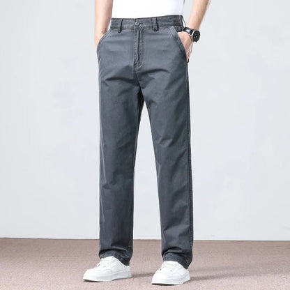 100% Cotton Straight Casual Pants Men's New Cargo Pocket Fashion Brand Comfortable High Quality Business Male Pants