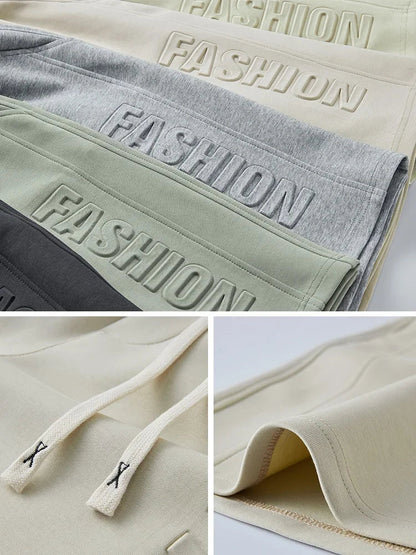Men's Shorts Summer Clothes Fashion Letter Printed Casual Sweatpants Solid Color Loose Cotton Short Pants Male Straight Shorts