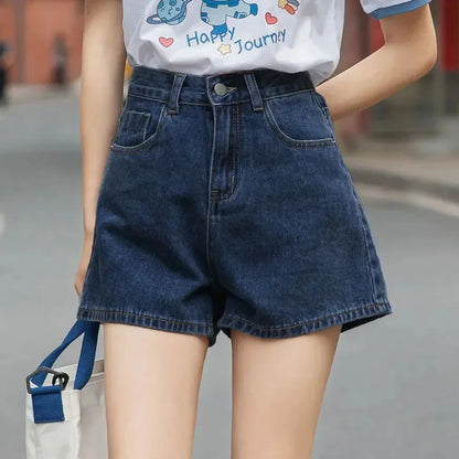 Lucyever Wide Leg Denim Shorts Women Casual High Waist Loose Straight Shorts Woman 2025 Spring Summer Classic Button Jean Shorts