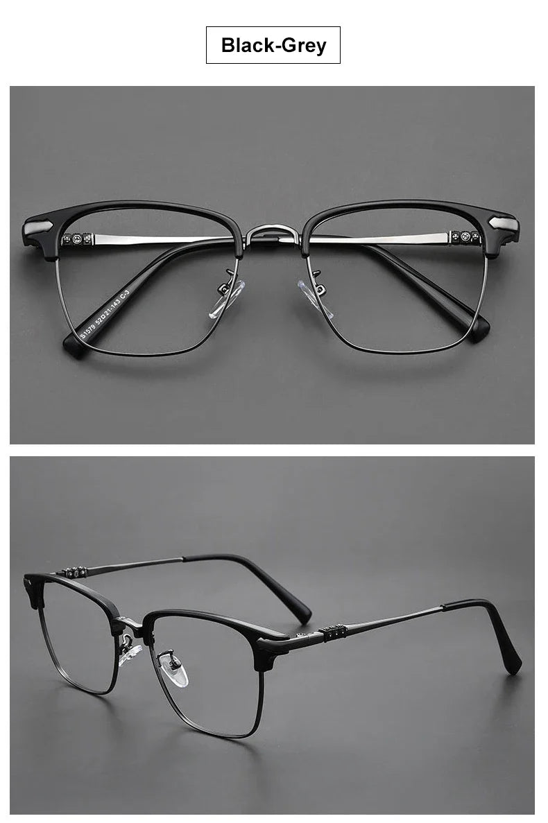 Classic Men's Square Frames Personalized Business Blue Light Blocking Can Be Customized Reading Glasses Myopic K002