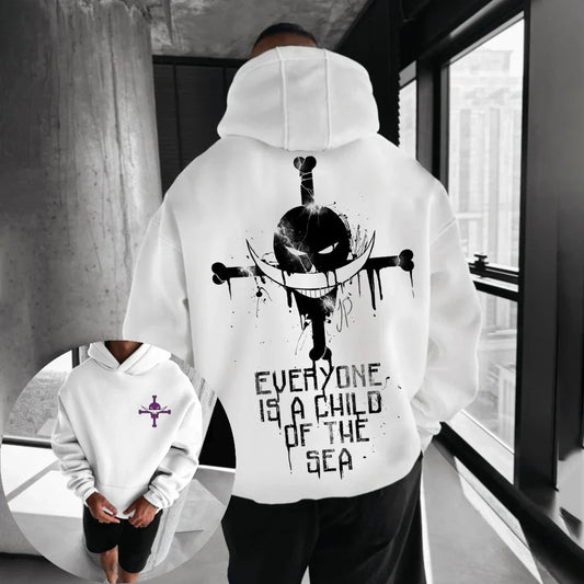 ONE PIECE Men's Hoodie Sweater Whitebeard Anime Spring and Autumn Boys Children's Long Sleeves Trendy Parent-Child Clothing