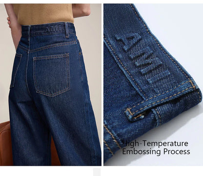 Women's Jeans 2026 Spring New Casual Letter Embossed Cotton Denim Trousers Women's Retro Versatile Straight Pants 12641115