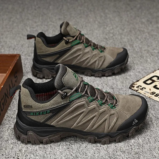 High Quality Leather Hiking Shoes Durable Outdoor Sport Men Trekking Leather Shoes Lace-Up Climbing Hunting Sneakers