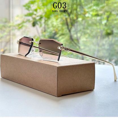 2026 Rimless Sunglasses Women Vintage Luxury Fashion Glasses Shades Dropshipping Luxe Lentes De Sol Mujer Lunette Soleil Femme