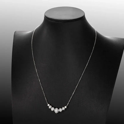 1.7-5CTTW All Moissanite Necklace for Women Smile Princesses Sparkling Diamond Pendant S925 Sterling Silver Plated PT950