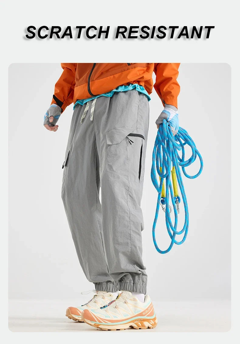 Men Water-repellent Hiking Pants Autumn Mountaineering Cargo Pants Breathable Fishing Camping Cycling Trekking Trousers