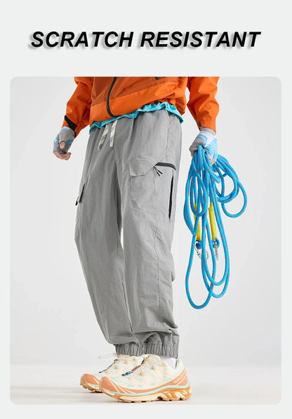 Men Water-repellent Hiking Pants Autumn Mountaineering Cargo Pants Breathable Fishing Camping Cycling Trekking Trousers