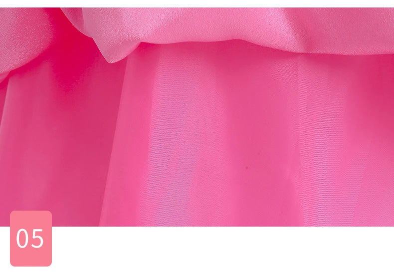 Peach Princess Costume For Girls Ball Gown Princess Dress Kids Cosplay Halloween Carnival Birthday Party Dress for 3-10 years