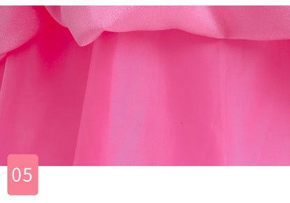 Peach Princess Costume For Girls Ball Gown Princess Dress Kids Cosplay Halloween Carnival Birthday Party Dress for 3-10 years