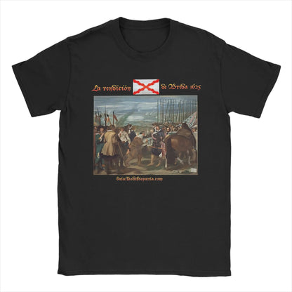 Burgundy Cross Flags Borgona  T-Shirts Spanish Empire  Funny Pure Cotton Tee Shirt Crew Neck Short Sleeve T Shirts Gift Clothes