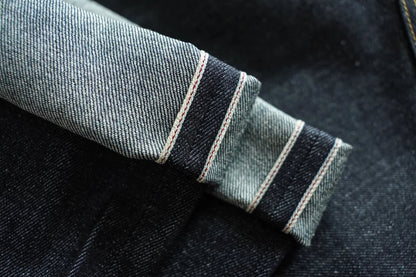 Summer Sanforized Selvedge Denim Jeans Cotton-ramie Men's Jeans Loose Fit High Rise 10oz