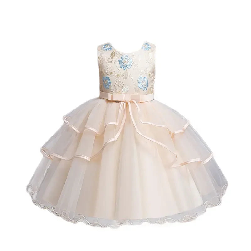 Fashion Prom Flower Girl Dresses Summer Kids Dresses for Girls Lace Sleeveless Children Girls Party Dress 2-10 Years