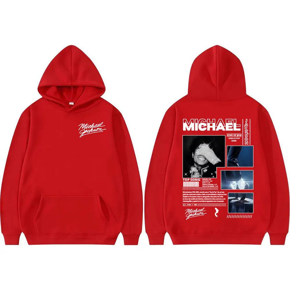 Michael Jackson King of Pop World Tour Hoodies Men Women Fashion Classic Oversized Hoodie High Quality Casual Fleece Sweatshirts
