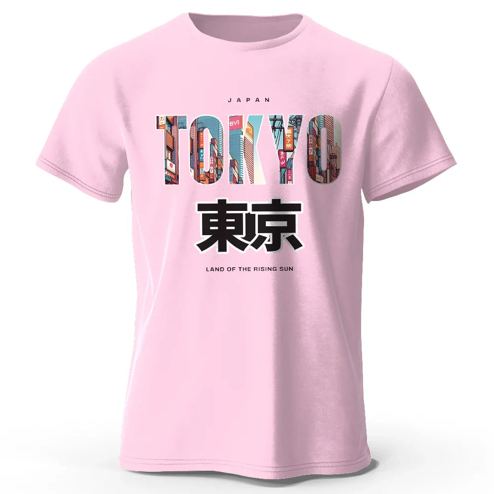 Tokyo Printed Fashion Forward 100% Cotton T-Shirt, Ultra Soft Round Neck Short Sleeve Tee, Perfect for Men & Women