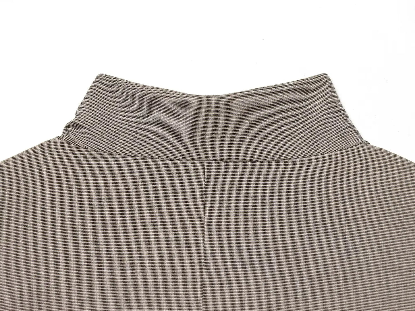 Vintage Solid Grey Elegant Woman Blazer Buttons Fashion 2026 Spring Office Lady Elegant Turtleneck Female Loose Outwear
