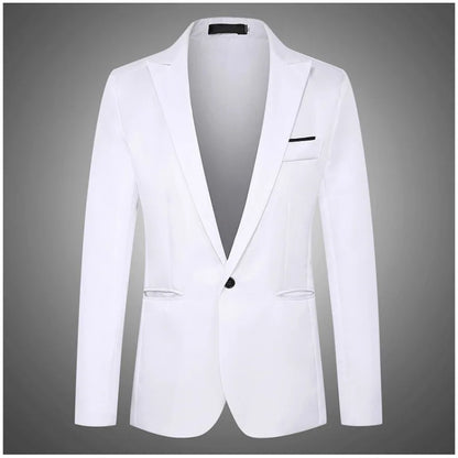 2026 New Men's Slim Blazers Fashion Single-button Business Casual Suit Jacket Solid Elegant Stylish Party Wedding Suit Tops Male