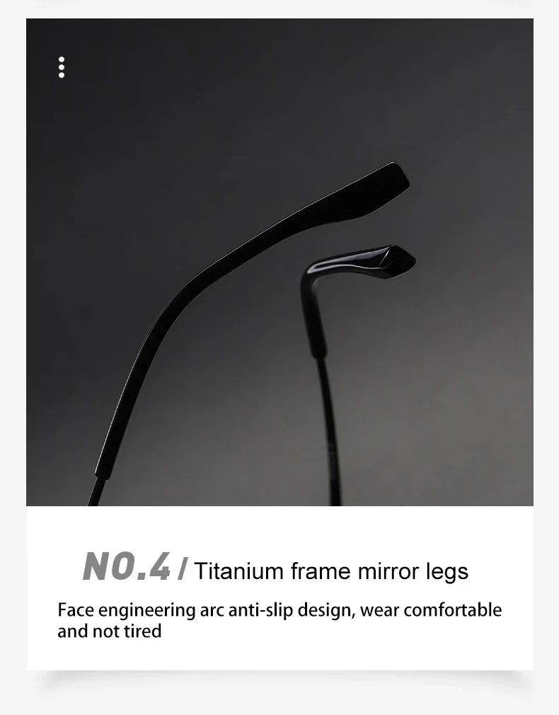 Large Frame Aluminum Frame Titanium Business Anti-Blue Light Reading Glasses Men Ladies Customizable Prescription ZY-20239