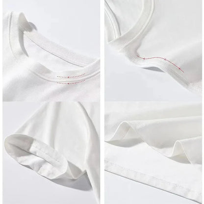 2024 Hot Sales Japan Style Cotton O-Neck Fashion Letter Printed Tees Summer Harajuku Women Loose Short Sleeve T-shirt