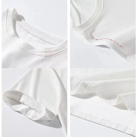 Japan Exports 25ss High-Quality Cotton T-Shirt Embroidered Logo Tees Couple Loose Short Sleeve Summer Casual O-Neck Tops