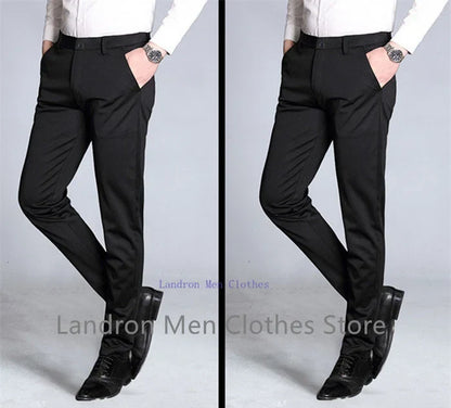 Formal Dress Suit Pants Tall Men 190CM Business Black Blue Plus Size 40 42 44 46 Extra Long Lengthened Straight Office Trousers