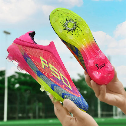 New Men Soccer Shoes Training TF/FG Outdoor Sport Football Boots Adult Long Spikes Non Slip Cleats Breathable Match Comfortable
