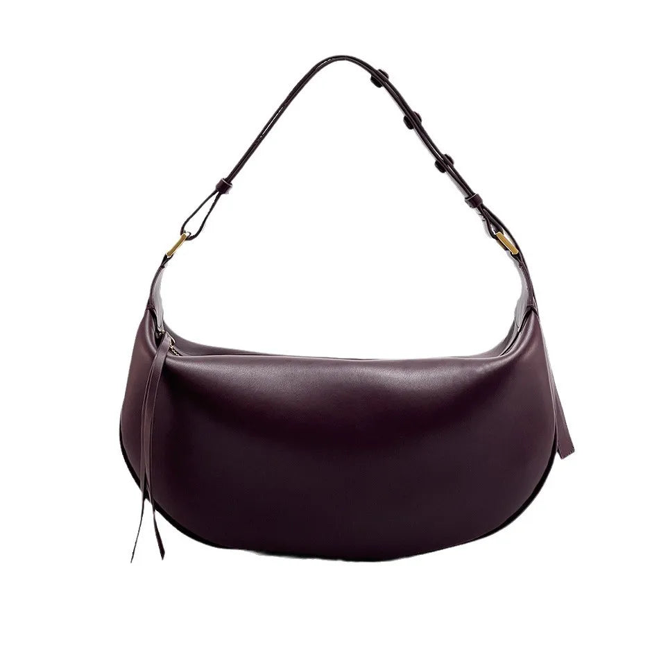 Dumpling Crescent Armpit Bag for Women Large Capacity Shoulder Bags FashionPU Leather Crossbody Bags Trendy Purse Handbag