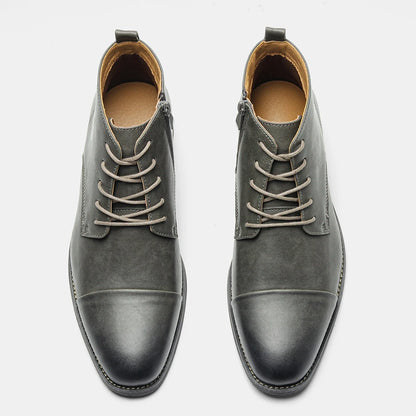 Men's Comfortable Ankle Leather Boots Men's Fashion Brand
