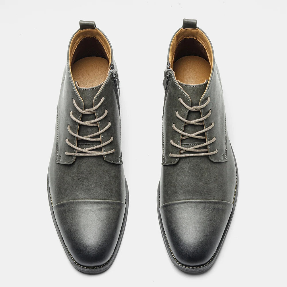 Boots For Men Fashion Brand Comfortable Ankle Leather Boots For Men #KD894